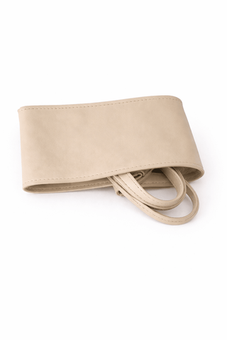 Leder Bindegürtel in Beige