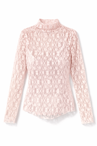 Spitzenshirt in Rosa, leicht transparent