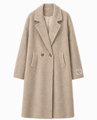 Stylischer Fleecemantel für Damen in Beige mit Reverskragen, Knöpfen, Taschen & weicher Haptik - Levelone GmbH & Co. KG