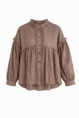 Rüschenbluse Braun-damen-levelone