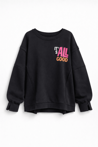 Sweater in Schwarz mit Print auf der Rückseite