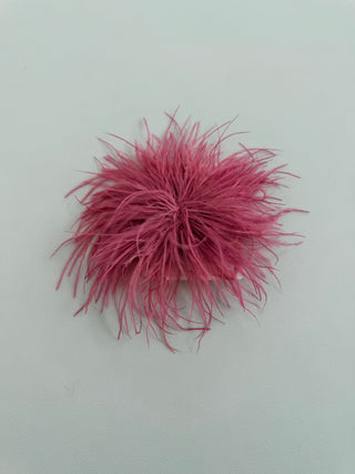 Feder Brosche-weiss-schwarz-altflieder-altrosa-beige-fuschia-pastelrosa-levelone