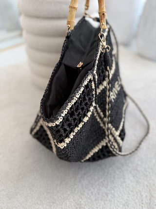 Ibiza Bast-Tasche in Schwarz