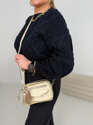 Strickpullover in Schwarz