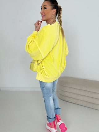 Sweater Gelb mit coolem Print