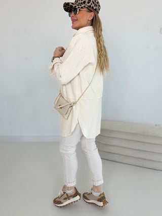 Cordhemd für Damen in Beige