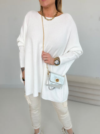 Feinstrickpullover in Weiss