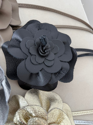 Leder Bindegürtel-schwarz-silber-taupe-levelone