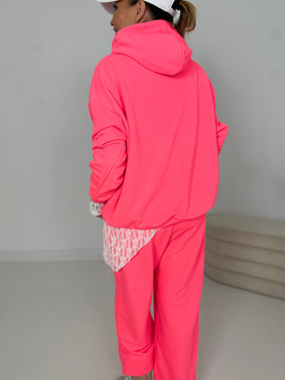 Zweiteiler Neonpink Hoodie & Hose