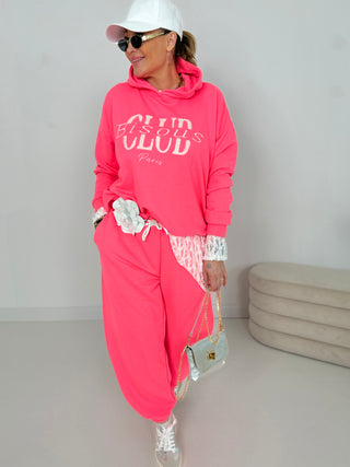 Zweiteiler Neonpink Hoodie & Hose