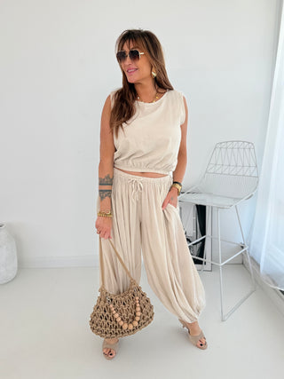 Zweiteiler in Beige | Damen Einheitsgröße 36-42 | Levelone