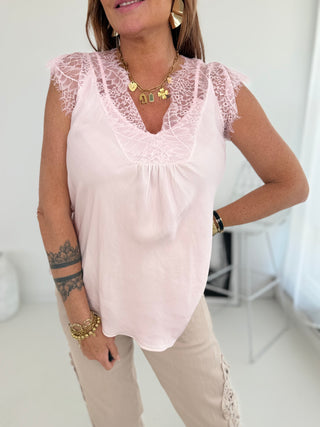 Spitzen Top Rosa | Für Damen OS | Levelone