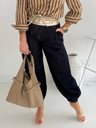 Ballon Jeanshose in Dunkelblau für Damen in Einheitsgrößen 36-42 - Levelone GmbH & Co. KG
