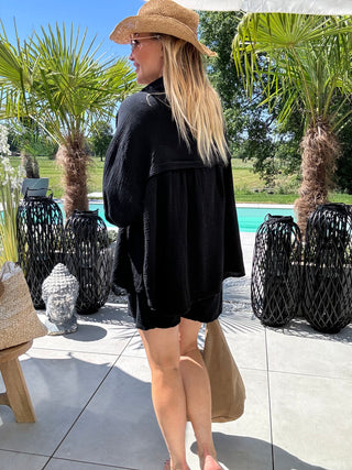 Musselin Hemd-schwarz-damen-einheitsgröße-levelone