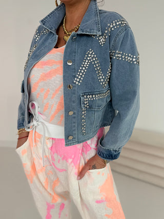 Jeansjacke mit Strass 2506104-06