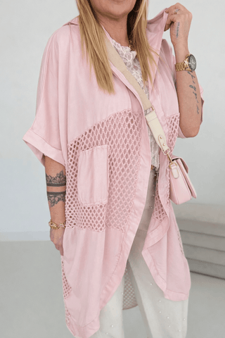 Häkelmantel in Rosa