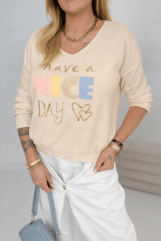 Feinstrickpullover in Beige