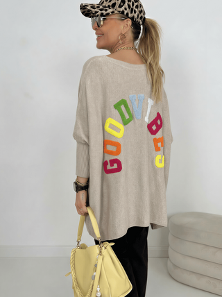 Feinstrickpullover in Beige mit Rundhals-Ausschnitt