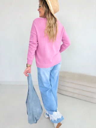 Feinstrickpullover in Rosa