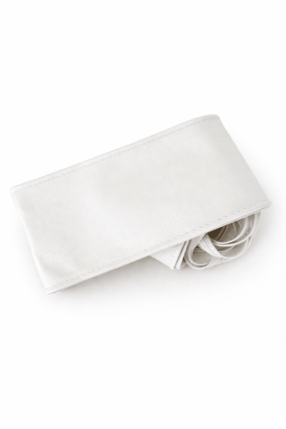 Leder Bindegürtel in Weiß